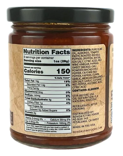 Miniatura 2 de Spicy Romesco by Ronda's Fine Foods Sumerge, salsa, untar Tarro de 9.0 onzas Gourmet, lote pequeño Almendras, aceite de oliva puro
