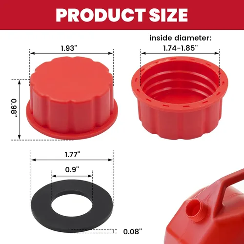 Miniatura 3 de Mapleza 4 tapas para latas de gasolina de 1/2/5 galones, tapa de repuesto perfecta para latas de gasolina apta para latas de gas Midwest, Briggs
