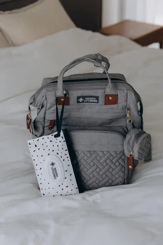 Miniatura 6 de Mochila para pañales para bebé, cambiador adicional, gran capacidad, puerto USB, funda para chupete, mosquitera y bolsa de toallitas Elegante