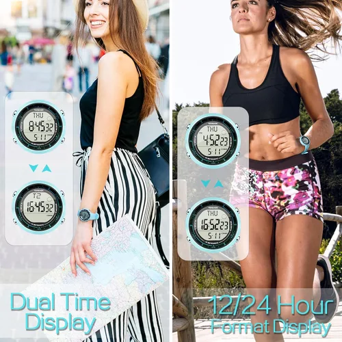 Miniatura 4 de Reloj deportivo digital para niños y niñas, para nadar o bucear 328.1 ft bajo el agua, con múltiples funciones de reloj despertador, cronómetro
