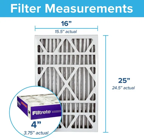 Miniatura 2 de Filtrete 16x25x4 (SlimFit), filtro de aire para horno y aire acondicionado, MPR 1550 DP, ultra alérgeno con plisado profundo para una vida