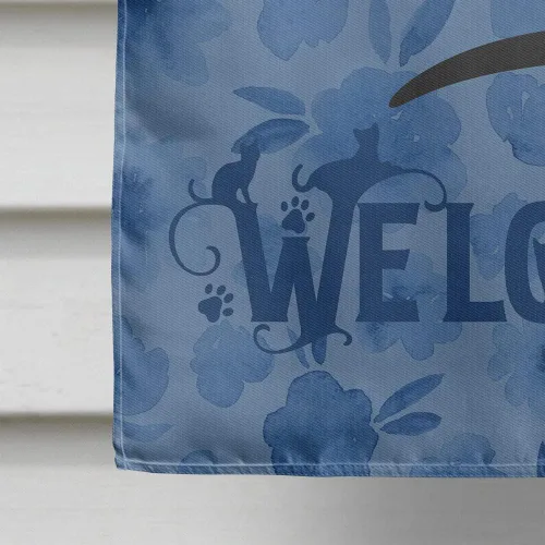 Miniatura 4 de Caroline's Treasures CK5047CHF Ojos Azules - Bandera de bienvenida con diseño de gato para casa de porche, grande, para colgar en la pared