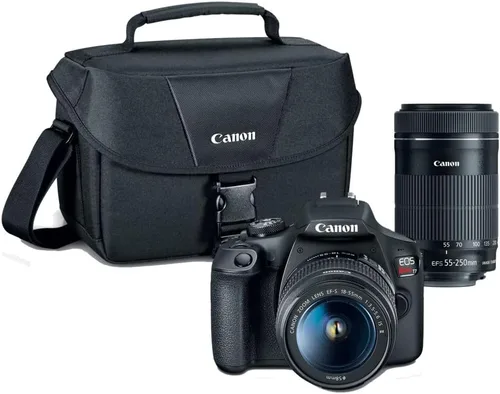 Canon Cámara DSLR EOS Rebel T7 | Kit de 2 lentes con lente EF-S 0.709-2.165 in + EF-S 2.165-9.843 in f/4-5.6 es lente STM, negro