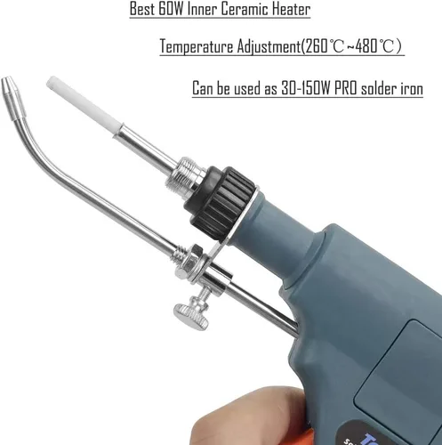 Miniatura 3 de Pistola de soldadura 6 en 1, 60 W, 110 V, temperatura ajustable, pistola de soldadura automática de mano con alambre de soldadura, pinzas