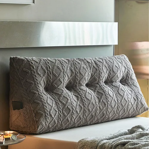 Miniatura 14 de Almohada triangular para cabecero grande para cama de lectura, respaldo de cuña para cabecero, cojín de apoyo para sofá cama con funda extraíble