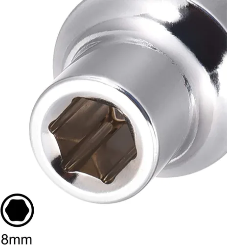 Miniatura 4 de uxcell Unidad de 1/2 pulgada por enchufe poco profundo de 0.315 in con banda roja, Cr-V, 6 puntos, métrico