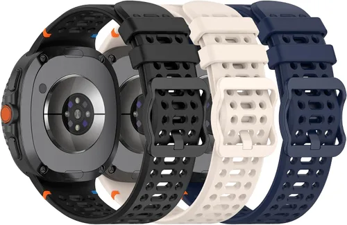Miniatura 10 de Paquete de 3 correas compatibles con Samsung Galaxy Watch 8 Classic de 1.811 pulgadas, Watch 8 de 1.575 pulgadas/1.732 pulgadas, correa deportiva