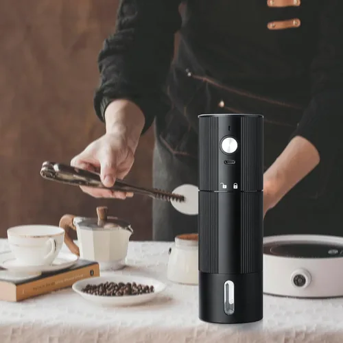 Miniatura 9 de Molinillo de café eléctrico portátil con fresas cónicas con 45 configuraciones ajustables, molinillo de café inalámbrico con fresas para espresso