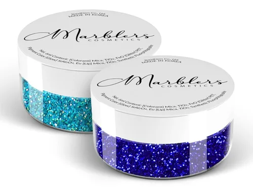 Miniatura 56 de MARBLERS Brillantina de forma gruesa de grado cosmético [estrella] 0.11 onzas (0.11 oz) Escamas No tóxica Vegana Libre de crueldad animal
