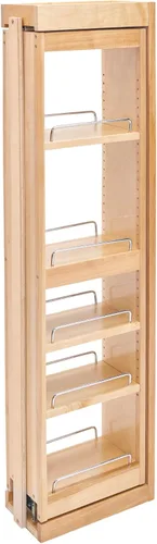 Miniatura 17 de Rev-A-Shelf Organizador de pared extraíble para armario de cocina, organizador de despensa deslizante con cierre suave en varios tamaños, madera