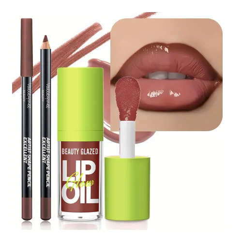 Miniatura 9 de Juego de 2 unidades de brillo de labios y delineador de labios, efecto enriquecedor de labios para labios con volumen, labios de aspecto más