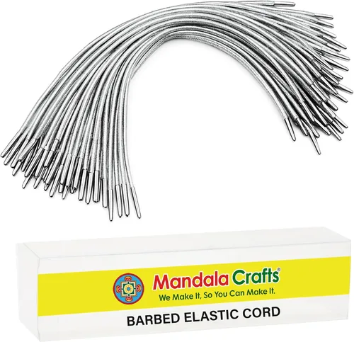 Miniatura 16 de Mandala Artesanía Menú Máscara Badge Sign Hanging Elastic Cord bucle banda con metal de púas púas Blanco