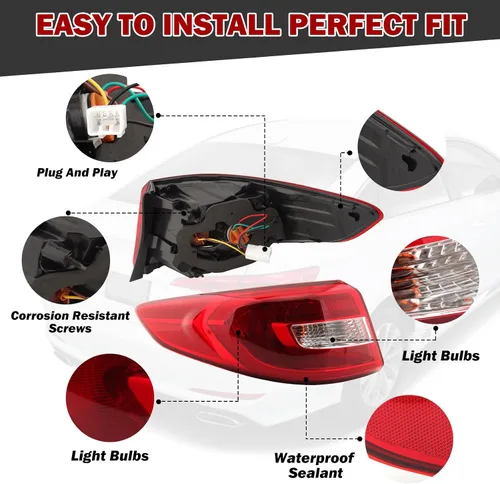 Miniatura 2 de Luz trasera compatible con Hyundai Sonata 2015 2016 2017 sustituye a 92401C2000 HY2804129 (lado izquierdo del conductor)