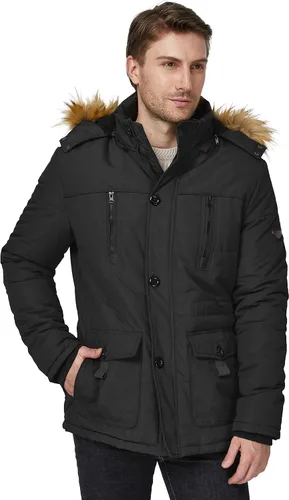 Miniatura 3 de WenVen - Chaqueta de invierno con capucha para hombre, estilo parka
