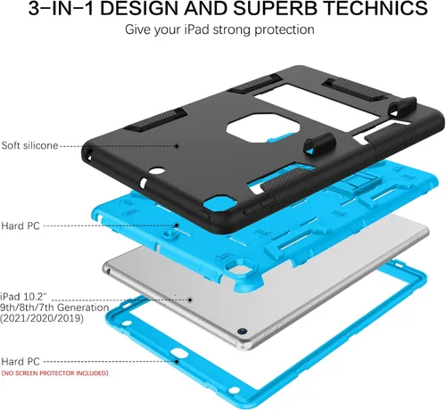 Miniatura 3 de BENTOBEN Funda para iPad de 9ª generación, funda para iPad de 8ª generación, funda para iPad de 7ª generación, iPad 10.2 2021/2020/2019, funda