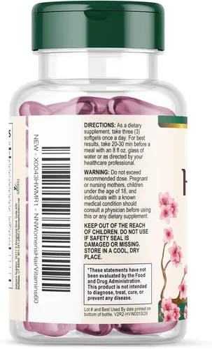 Miniatura 8 de Vitaminas para el cabello, la piel y las uñas, biotina, 5000 mcg por porción, apoyo extra fuerte para el crecimiento del cabello para mujeres