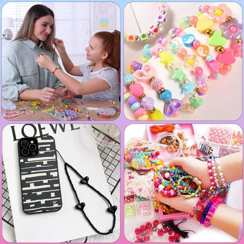 Miniatura 6 de Cuerda elástica negra, cuerda elástica de 328 pies de 0.039 pulgadas para hacer pulseras, collares, joyería, cuentas y manualidades (sin cuentas)