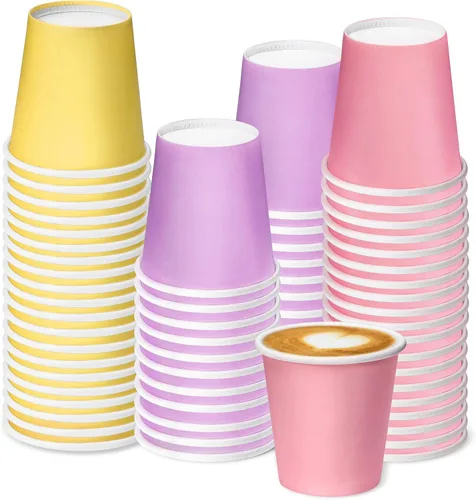 Miniatura 8 de Paquete de 50 vasos de papel desechables de 3 onzas, vasos de papel para baño de café, tazas pequeñas para aperitivos, baño, expreso, perfecto
