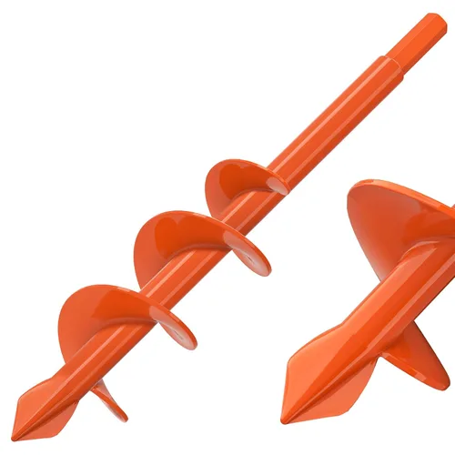 Insaga Broca de taladro de 1.6 x 9 pulgadas para plantar, taladro de tierra en espiral de 0.098 in de grosor para excavador de agujeros de poste,