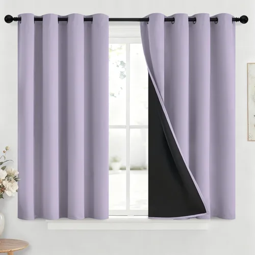 Miniatura 167 de Yakamok Cortinas negras, cortinas de ventana con aislamiento térmico y eficiencia energética para dormitorio, cortinas opacas completas y cortinas