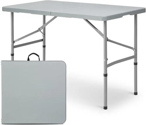 Miniatura 16 de Magshion Mesa plegable de plástico de 6 pies con asa para interiores y exteriores, mesa plegable de 6 pies para eventos de fiesta, color gris