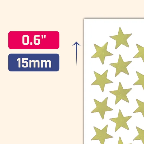 Miniatura 2 de Paquete de 1000 calcomanías de estrella dorada para recompensa, 0.6 pulgadas de diámetro