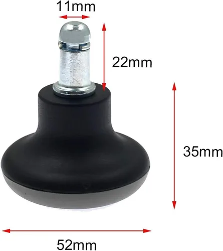 Miniatura 2 de Luomorgo 5 piezas de 2 pulgadas Bell Glides de repuesto para silla de oficina, ruedas giratorias para ruedas fijas estacionarias, deslizadores