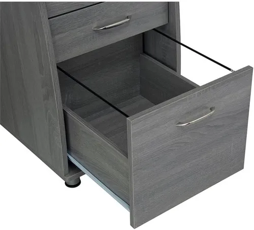 Miniatura 9 de Pemberly Row Escritorio para computadora de oficina en casa de 48 pulgadas de ancho en color gris con gabinete de almacenamiento de CPU y archivador