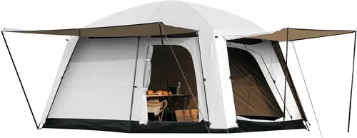 Miniatura 8 de Castle Unicorn Tienda de campaña para 4 a 6 personas, tiendas de campaña familiares grandes con porche y mosca de lluvia, tienda de campaña