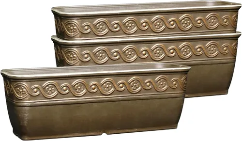 Miniatura 12 de Classic Home and Garden Jardinera Corinthian Trough, 10", Bronce