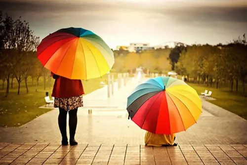 Miniatura 3 de 24k color arco iris paraguas moda mango largo recto anti-UV sol/lluvia stick paraguas manual grande parasol