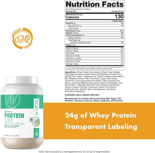 Miniatura 5 de NutraOne ProteinOne Whey Protein Promueve la recuperación y desarrolla músculo con un batido de proteínas en polvo para hombres y mujeres