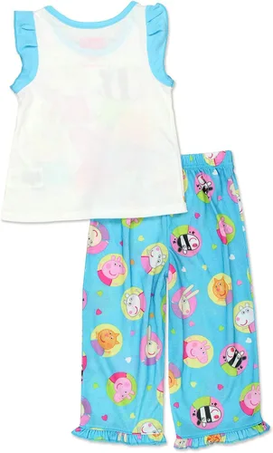 Miniatura 2 de Peppa Pig Pijama de poliéster suave para niñas pequeñas, Azul Patchwork