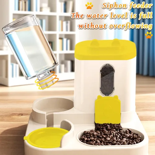 Miniatura 5 de Gravity - Comedero automático para gatos y dispensador de agua, 2 en 1, paquete de 2 unidades de autoalimentación de gran capacidad para perros