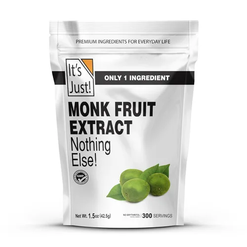 100% extracto de monje en polvo, edulcorante apto para ceto, fruta del monje, sin azúcar, sin OMG, no glucémico (25% Mogroside V, 1.5 onzas / 1.48