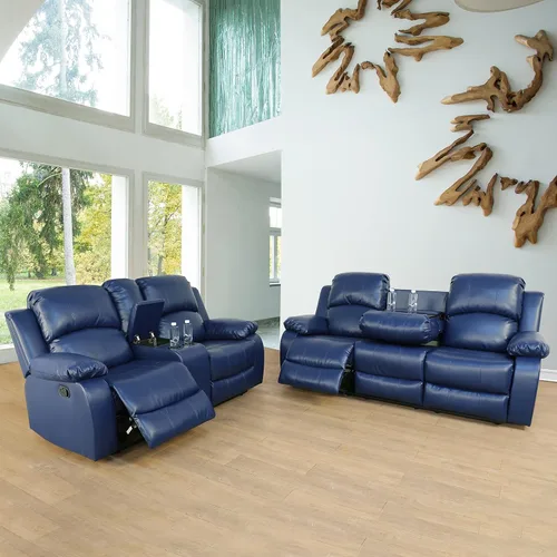Miniatura 6 de Beverly Fine Furniture Alpine - Juego de sillón reclinable para sala de estar, sofá de dos piezas, color jengibre