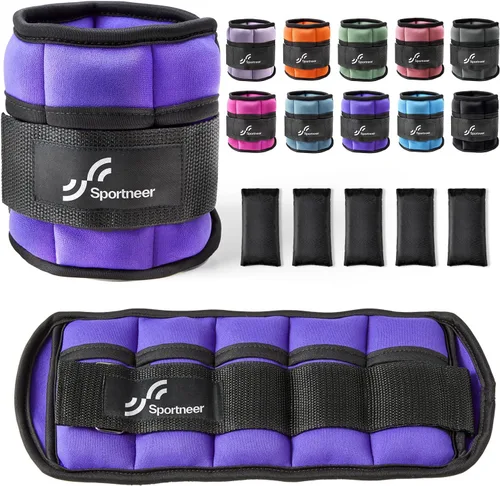 Miniatura 14 de Sportneer Juego de pesas de tobillo ajustables, 1 par, de 2, 4, 6, 8 y 10 libras, correas para el peso de las piernas para mujer, hombre, niños