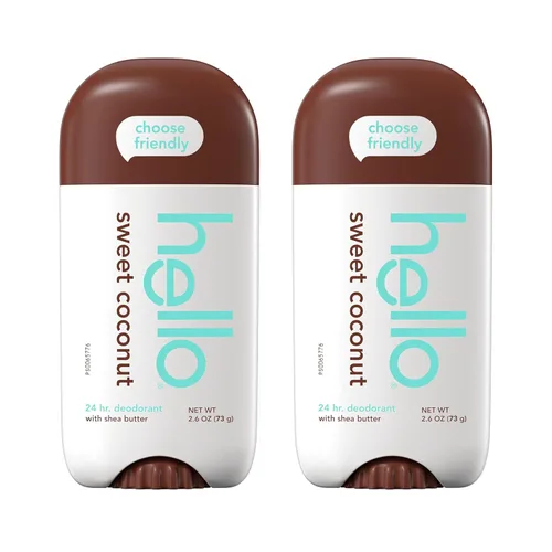 Miniatura 9 de hello Sweet Coconut - Desodorante sin aluminio para mujeres y hombres con manteca de karité, frescura de 24 horas, desodorante sin bicarbonato