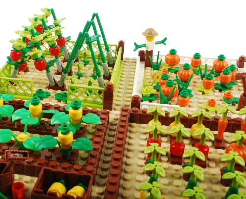 Miniatura 4 de Conjunto de campo de granja, bloques de construcción, cultivos de plantas, animales, ladrillos de construcción, juego de construcción de bricolaje