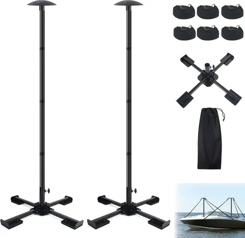 Miniatura 11 de Sistema de postes de soporte para cubierta de barco, postes ajustables de aluminio para cubierta de barco de 16 a 59 pulgadas, sistema de soporte