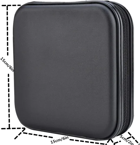 Miniatura 2 de Cartera de CD DVD, Capacidad de 32 Unidades, Resistente, Funda para Discos de DVD/CD para Coche, Disco de Almacenamiento Portátil para DVD/VCD