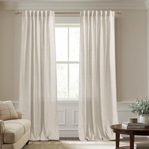 Miniatura 72 de KOUFALL Cortinas de lino azul marino de 84 pulgadas de largo, cortinas transparentes azul oscuro para sala de estar y dormitorio, medianoche
