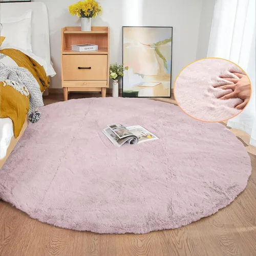 Miniatura 22 de ORINOVA Alfombra de felpa marrón claro beige de 8 x 10 pies para sala de estar, alfombra bohemia esponjosa de piel de conejo grande para dormitorio