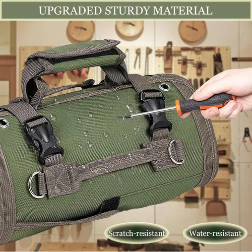 Miniatura 2 de Bolsa Organizadora de Herramientas, Bolsa Organizadora Enrollable Plegable con 2 Bolsas Desmontables, Organización de Almacenamiento de Herramientas