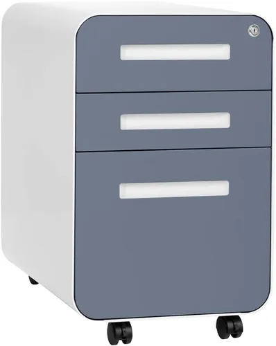 Miniatura 21 de Laura Davidson Furniture Stockpile Archivador de 3 Cajones con Cerradura - Archivador de Metal Bajo Escritorio de Oficina, Carpetas de Archivo