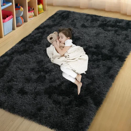 Miniatura 88 de qulint Alfombras de área de 5 x 7 pies para sala de estar, alfombra suave y esponjosa para dormitorio, alfombra de habitación de niños grandes, Gris