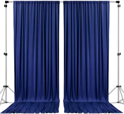 Miniatura 22 de AK TRADING CO. Cortinas de telón de fondo de poliéster IFR de 10 pies x 8 pies con bolsillos para varillas - Cortinas para decoración de ventana