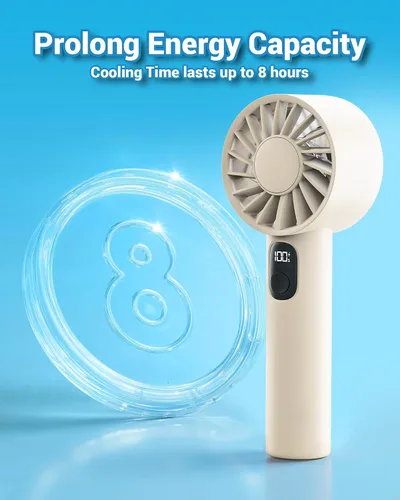 Miniatura 3 de FrSara Mini ventilador portátil de mano, pequeño ventilador personal recargable, artículos esenciales de viaje de verano con 6 velocidades, 3000