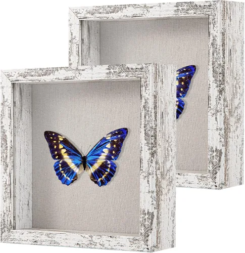 Miniatura 19 de Marco de caja de sombra pequeña de 5 x 5 con parte trasera de lino, resistente vitrina de memoria de flores, imágenes, medallas y más, color negro