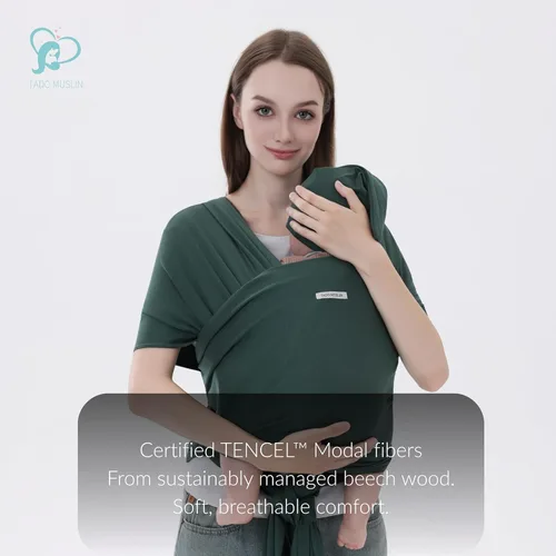 Miniatura 2 de TADO MUSLIN Portabebés para recién nacidos a niños pequeños (8-35 libras), eslinga modal suave elástica, transpirable para todas las estaciones
